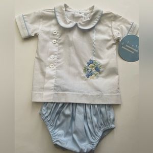 NWT Little English Baby Boy Bunny Blue Diaper Set 3m